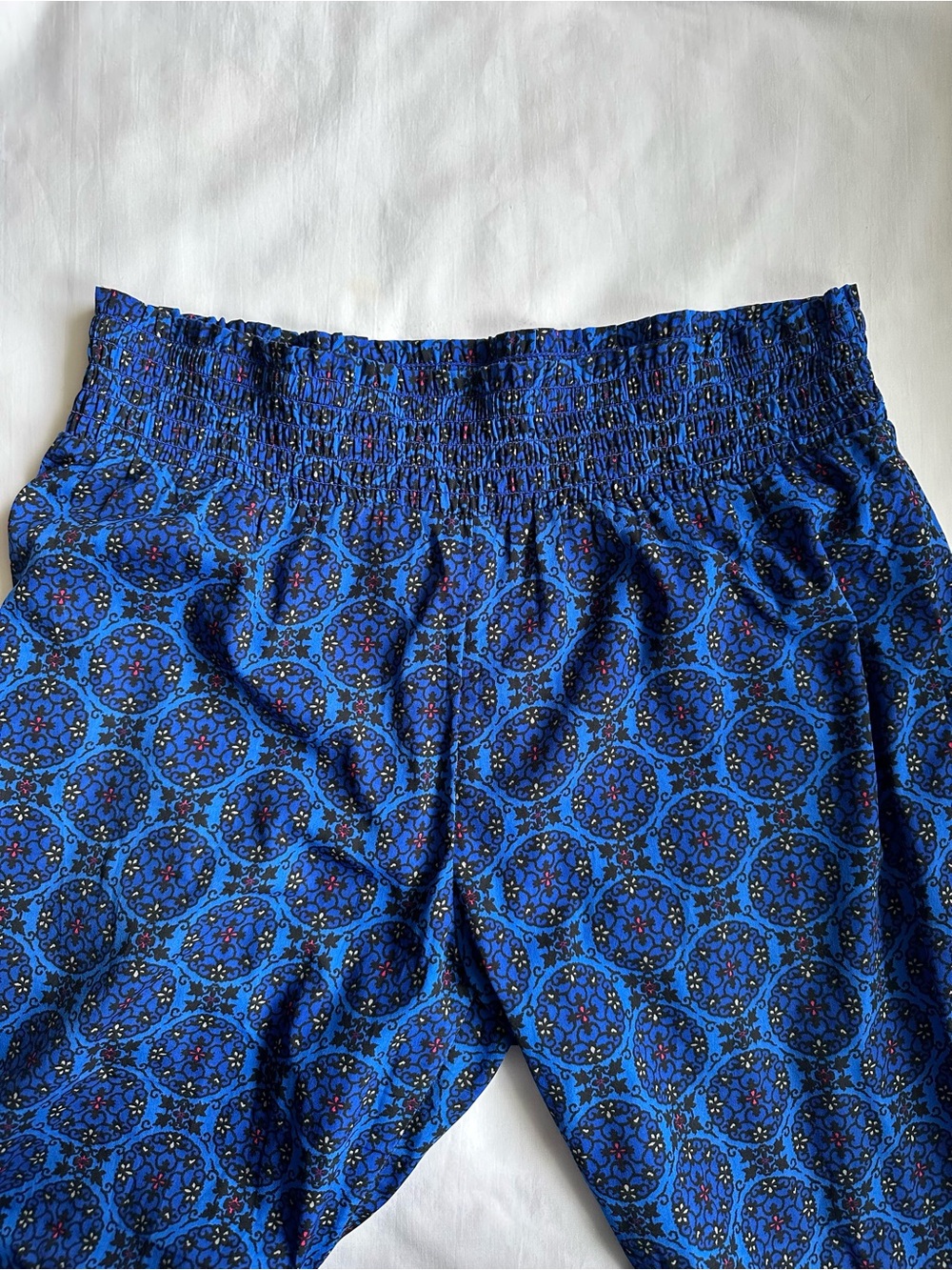 Aerie Blue Mandala Harem-style flowy lightweight pants Sz Larges